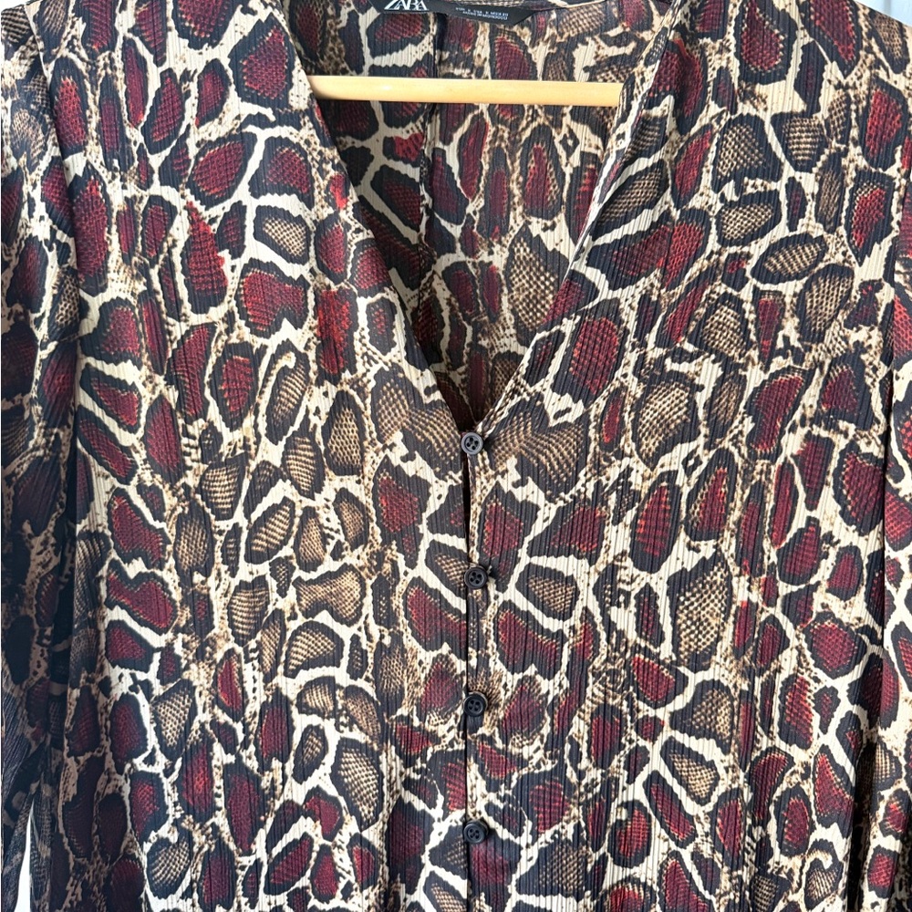 Zara Snake Print Mini Dress - Picture 2 of 7